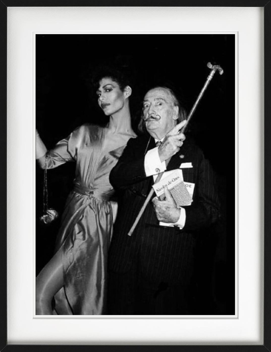 Potassa de la Fayette and Salvador Dali, close-up, b/w, Fine Art Photography For Sale 2