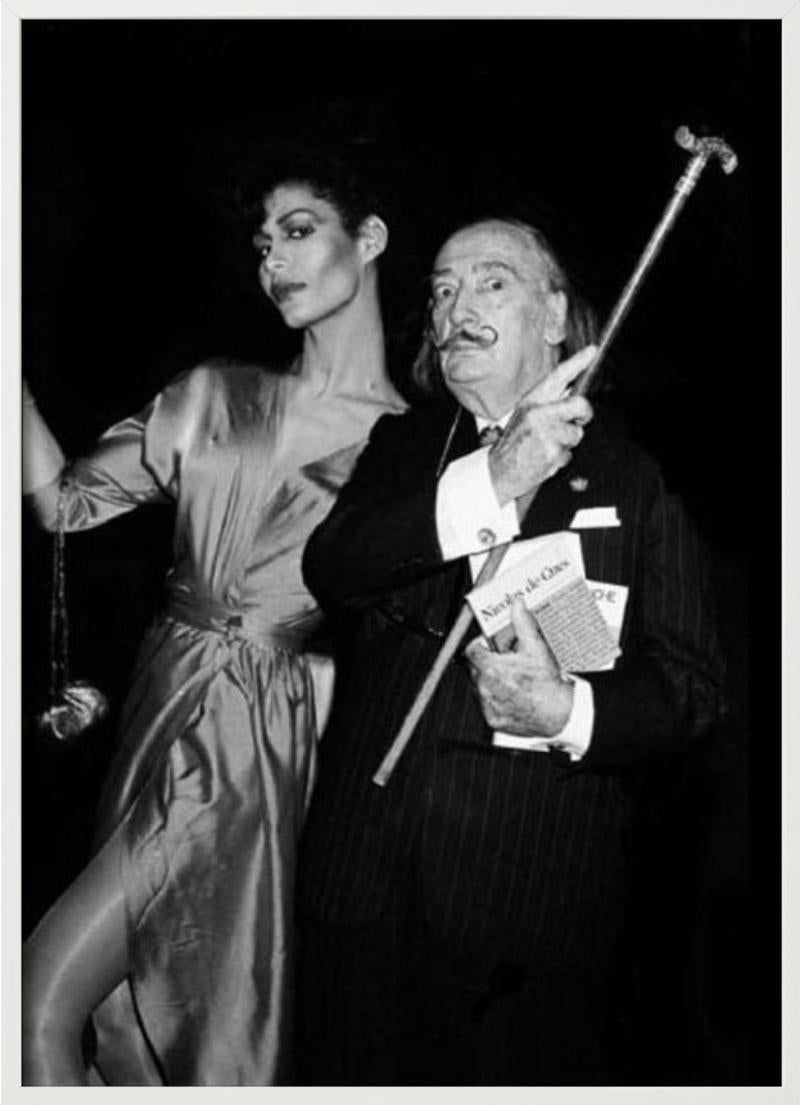 Potassa de la Fayette and Salvador Dali, close-up, b/w, Fine Art Photography For Sale 3