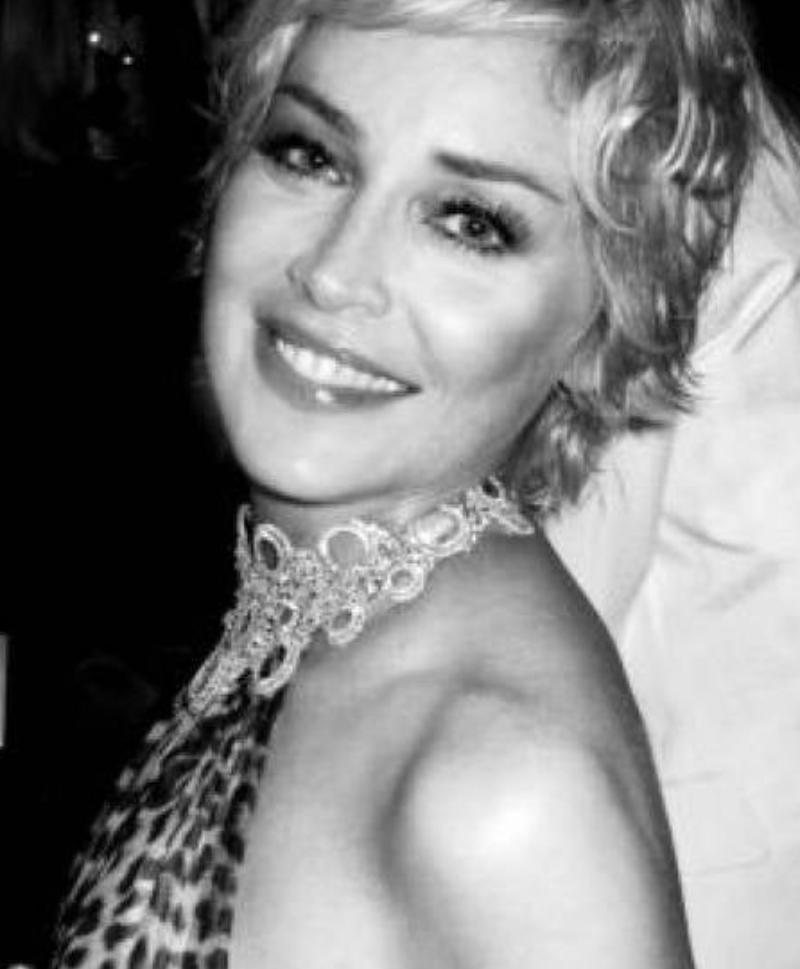 Sharon Stone, Cannes – b&w-Porträt der Schauspielerin, Kunstfotografie, 1992 (Grau), Black and White Photograph, von Roxanne Lowit