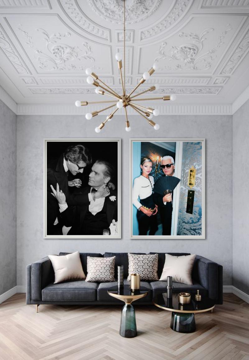 Yves Saint Laurent e Karl Lagerfeld - Ritratto, fotografia d'autore, 1983 in vendita 6
