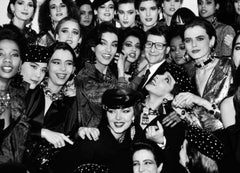 Yves Saint Laurent with Models - Group Portrait, Fine Art Photography, 1985