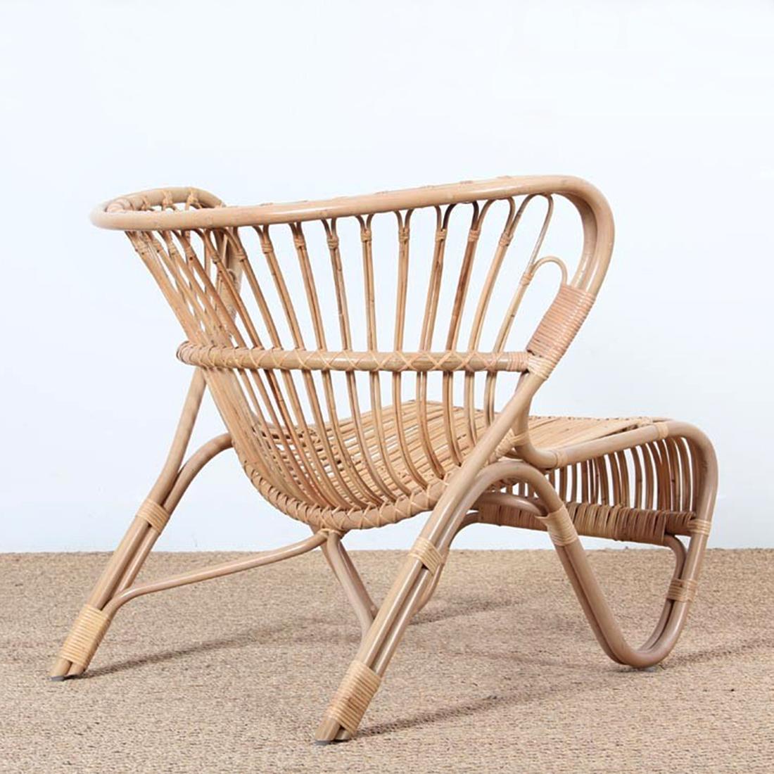 Indonesian Roxy Armchair in Rattan For Sale