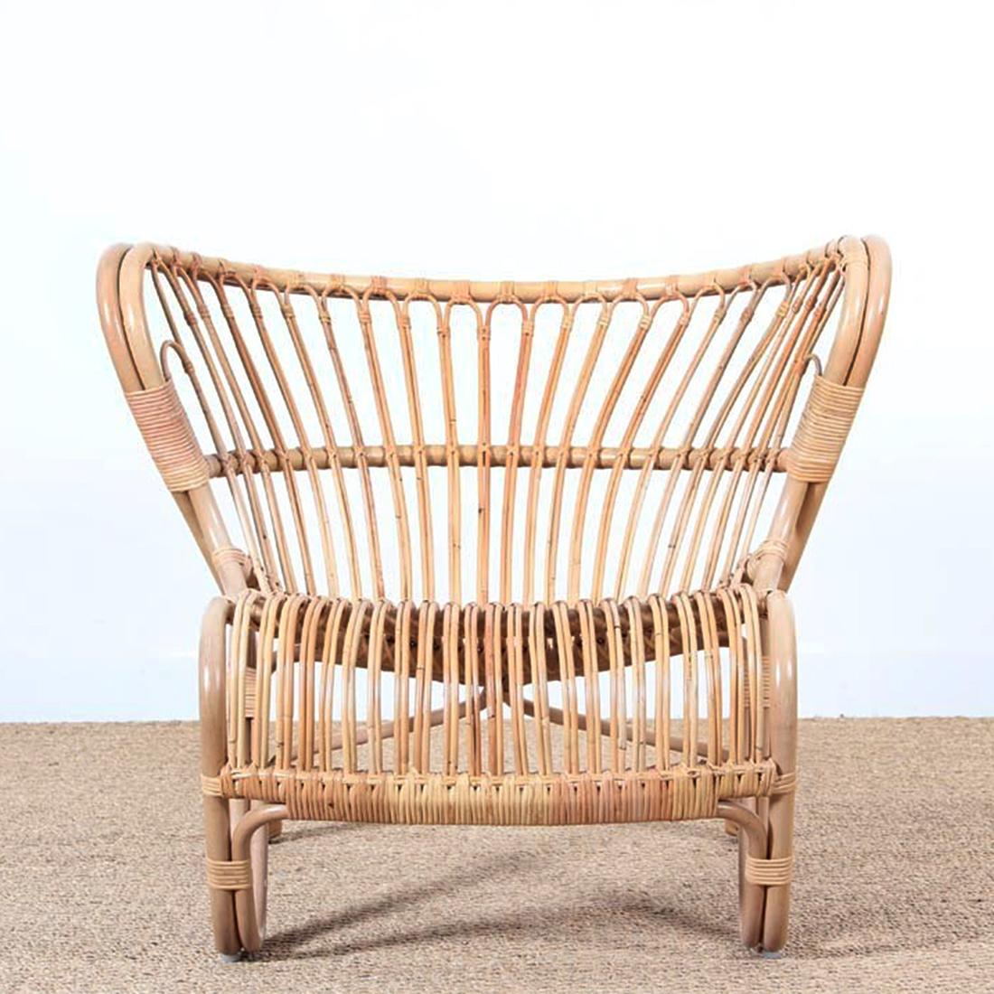 Hand-Crafted Roxy Armchair in Rattan For Sale