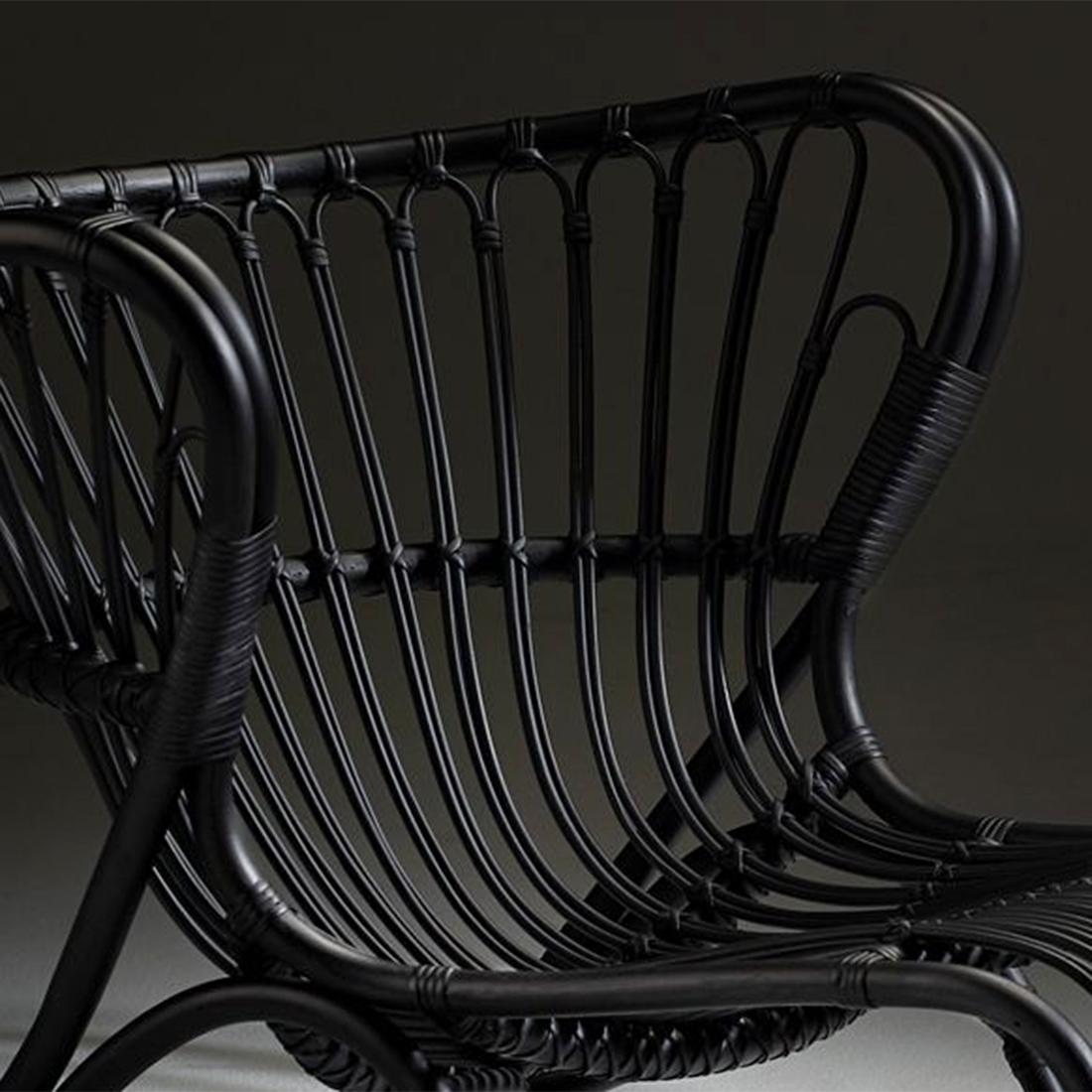 Hand-Crafted Roxy Black Armchair For Sale