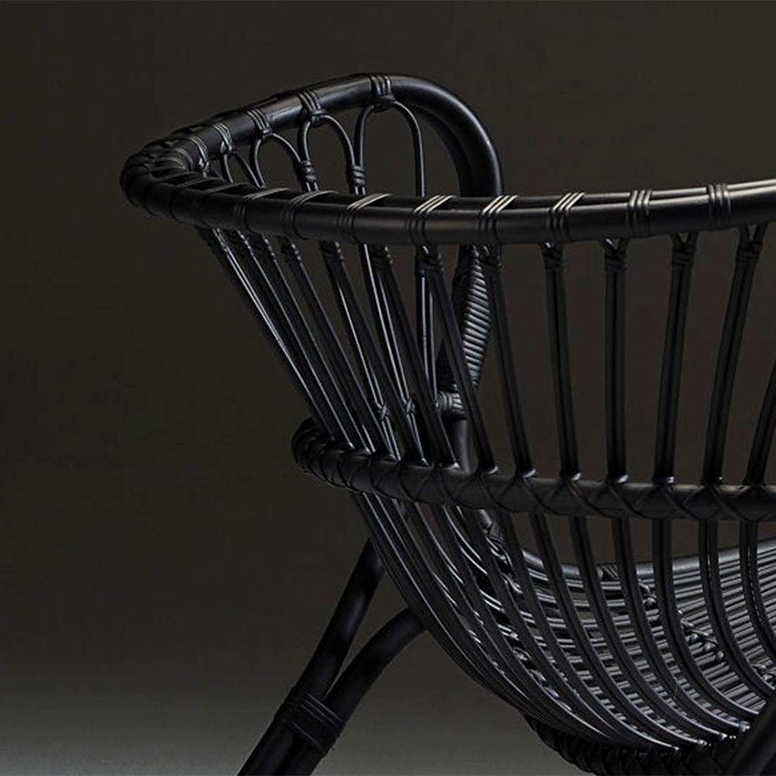 Rotin Fauteuil Roxy noir en vente