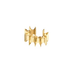 Orecchino a cuffia Roxy, geometrico e scultoreo, in oro 18 carati. Modernariato di Design
