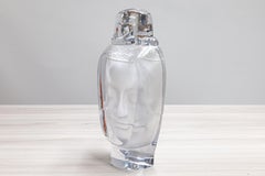 Roy Adzak für Daum Buddha Signiert Contemporary French Crystal Figural Bust Statu