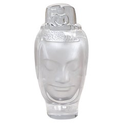 Roy Adzak para Daum Buda Firmado Contemporáneo Busto figurado de cristal francés Statu