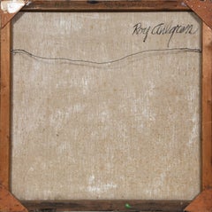 Red Blue Variations, OP Art Acrylic Painting by Roy Ahlgren