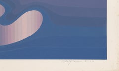 Asteroide, serigrafia colorata OP Art di Roy Ahlgren
