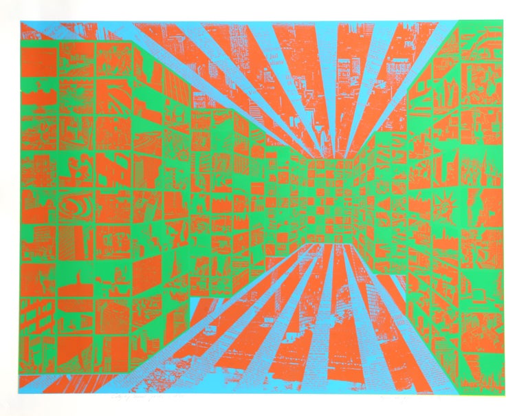 Artist: Roy Ahlgren, American (1927 - 2011)
Title: City of New York
Year: 1972
Medium: Silkscreen, signed and numbered in pencil
Edition: 50
Image Size: 20 x 26 inches
Size: 23 x 29 in. (58.42 x 73.66 cm)