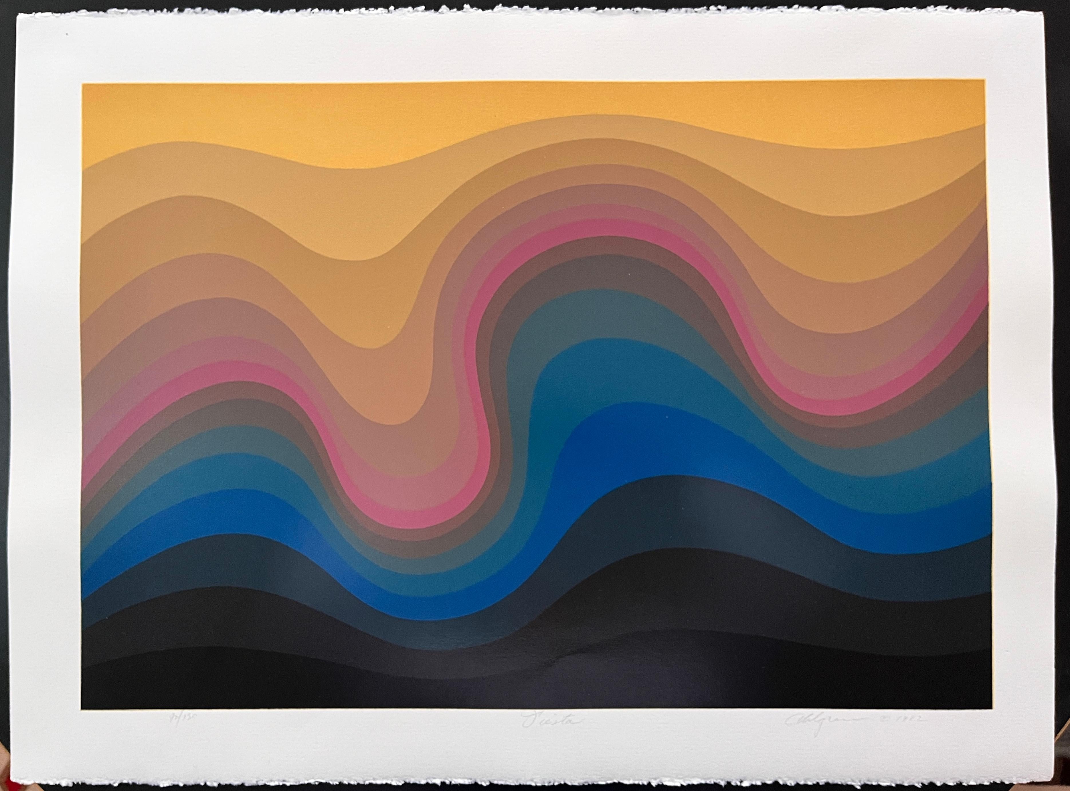 Fiesta Silkscreen on Paper, Abstract Design, Limited Edition 92/130 - Print de Roy Ahlgren