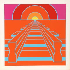 Gran Perspectiva Americana, Serigrafía Op Art de Roy Ahlgren