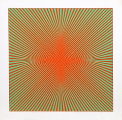 Homage to the Cross II, Op Art Abstract Geometric Screenprint by Roy Ahlgren