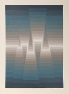 Vintage Inca, Op Art Serigraph by Roy Ahlgren