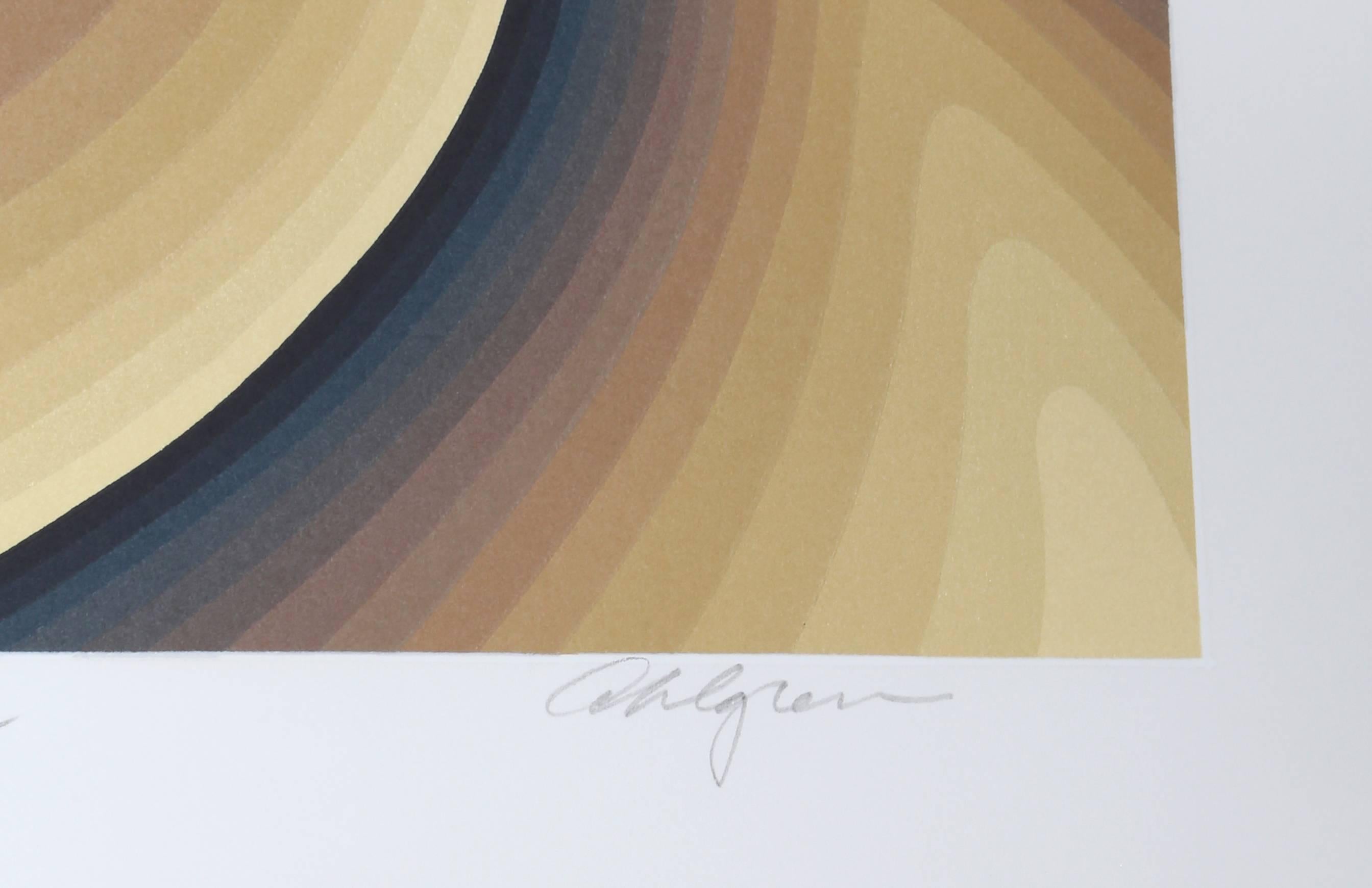 Artist: Roy Ahlgren, American (1927 - 2011)
Title: Namibia
Year: 1984
Medium: Silkscreen, signed and numbered in pencil
Edition: 130, AP XIX
Image Size: 10 x 13.5 inches
Paper Size: 15 x 20 in. 