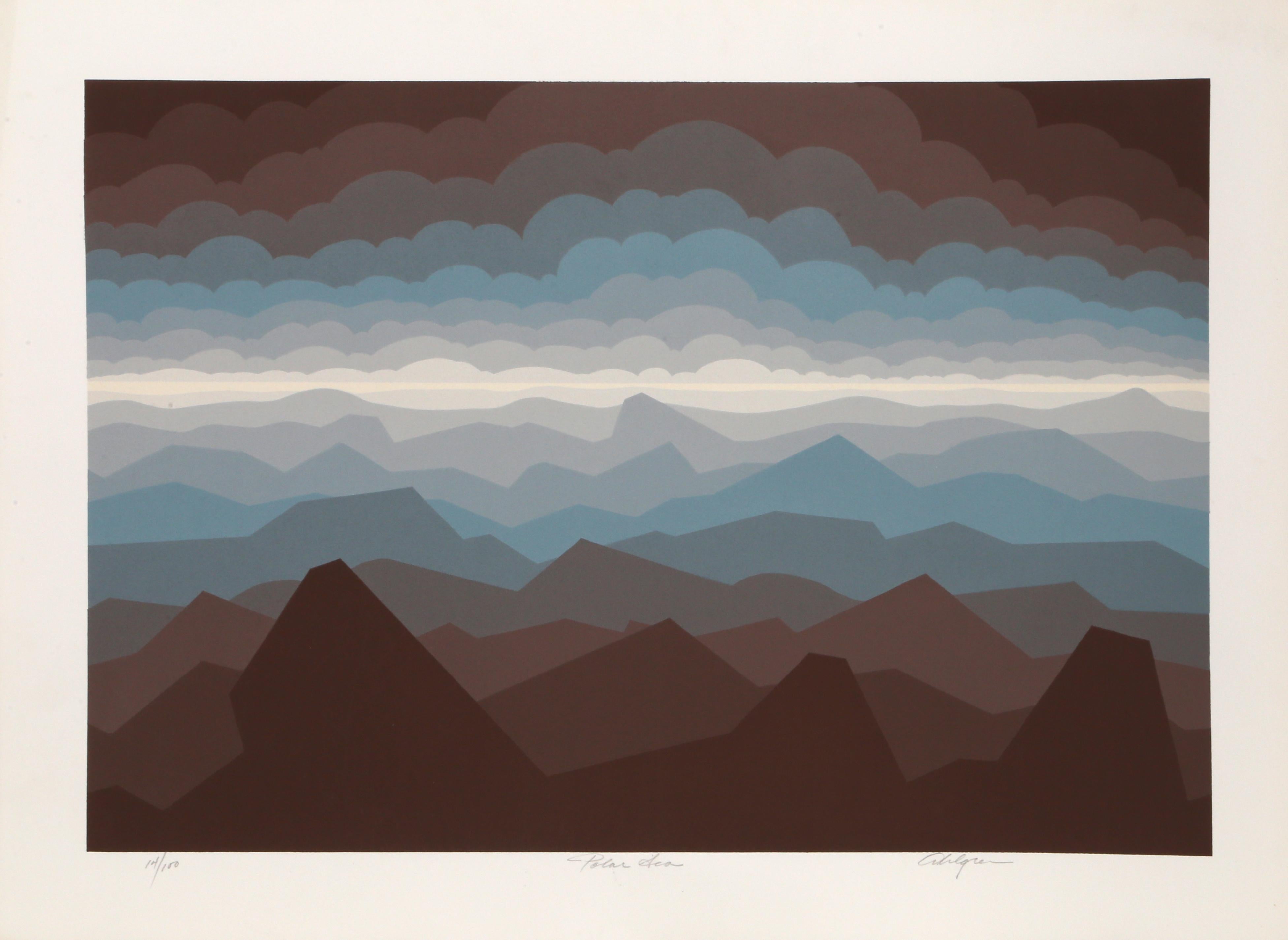 Polar Sea, Op Art Screenprint by Roy Ahlgren