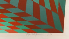 Portals, Op Art Geometric Abstract Screenprint by Roy Ahlgren