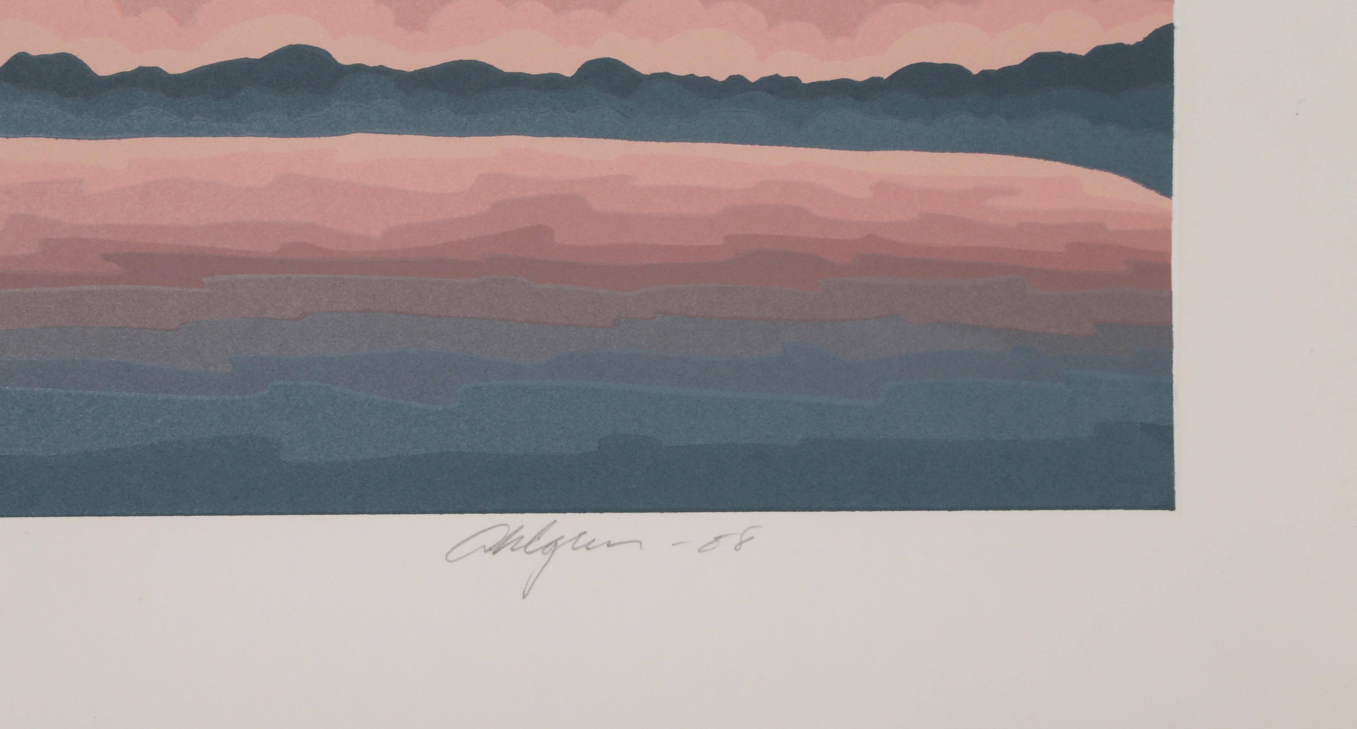 Artist: Roy Ahlgren, American (1927 - 2011)
Title: Safe Harbor
Year: 1988
Medium: Serigraph, signed, titled, dated, and numbered in pencil
Edition: 11/100
Size: 22 x 30 in. (55.88 x 76.2 cm)