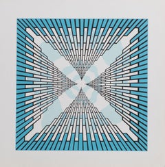 Skyscrapers, OP Art Screenprint by Roy Ahlgren