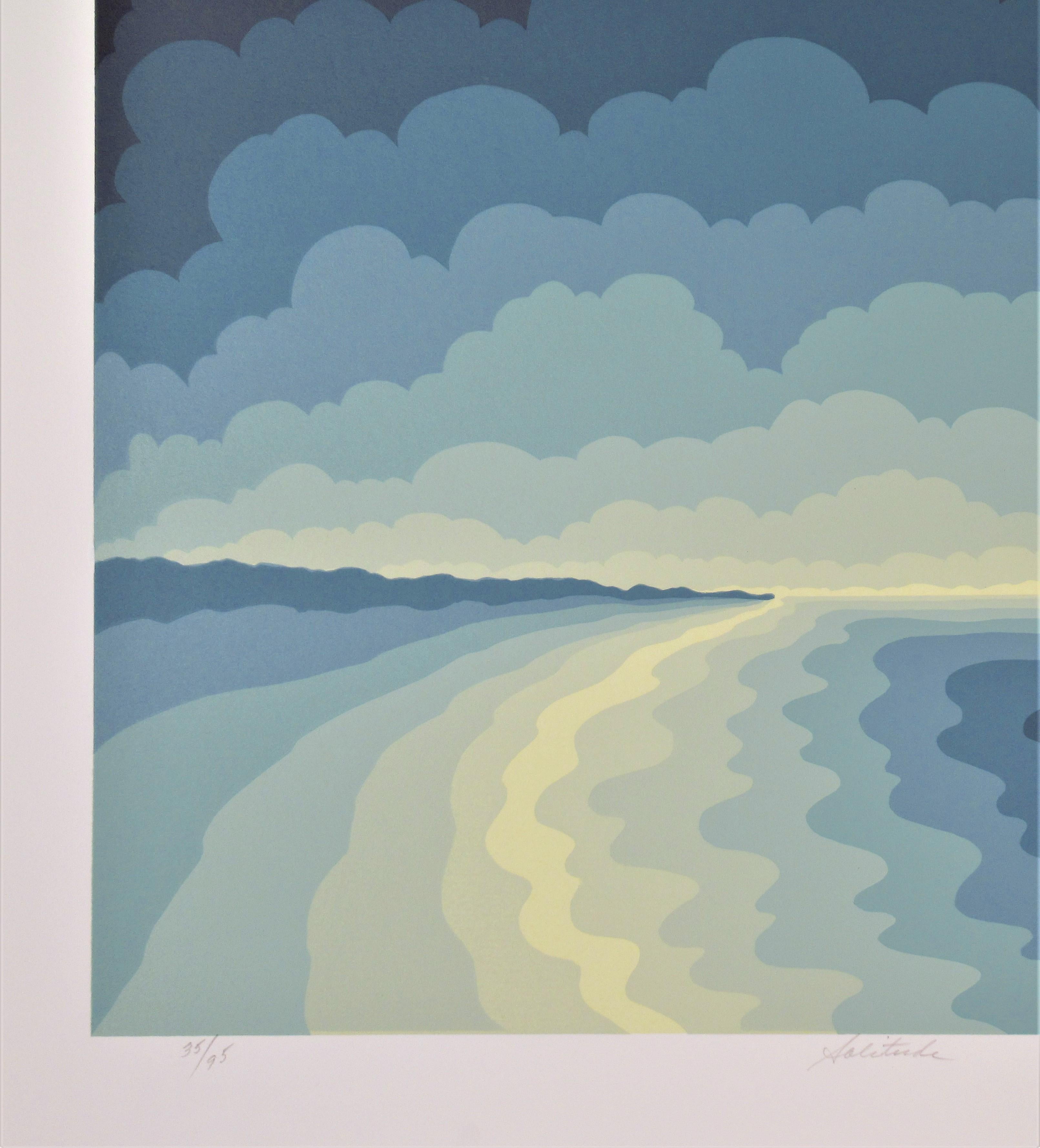 Solitude - Gray Abstract Print by Roy Ahlgren