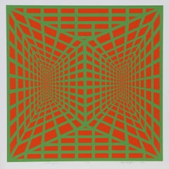 "Estereopsis I", 1973, OP Art Serigrafía de Roy Ahlgren