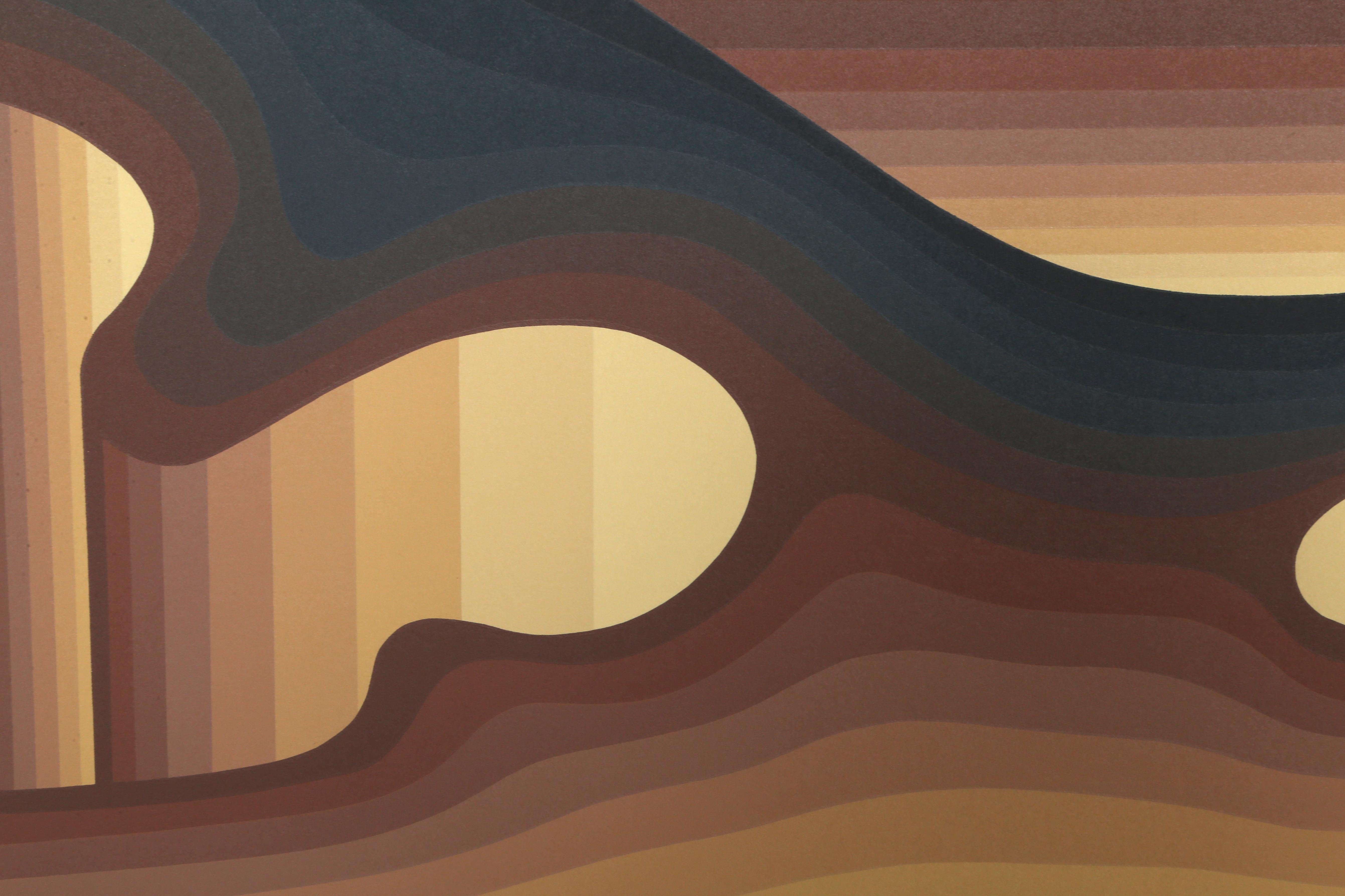 Sérigraphie Op Art Terrestrial Facade II de Roy Ahlgren en vente 3