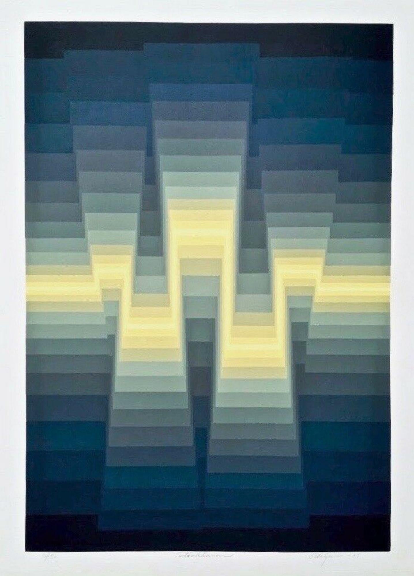 ROY AHLGREN (1927 - 2011) American Printmaker, painter and instructor, Ahlgren became known during the Op Art movement in the early 1960s. He created geometric abstract designs, and his compositions were unique with many being mathematically