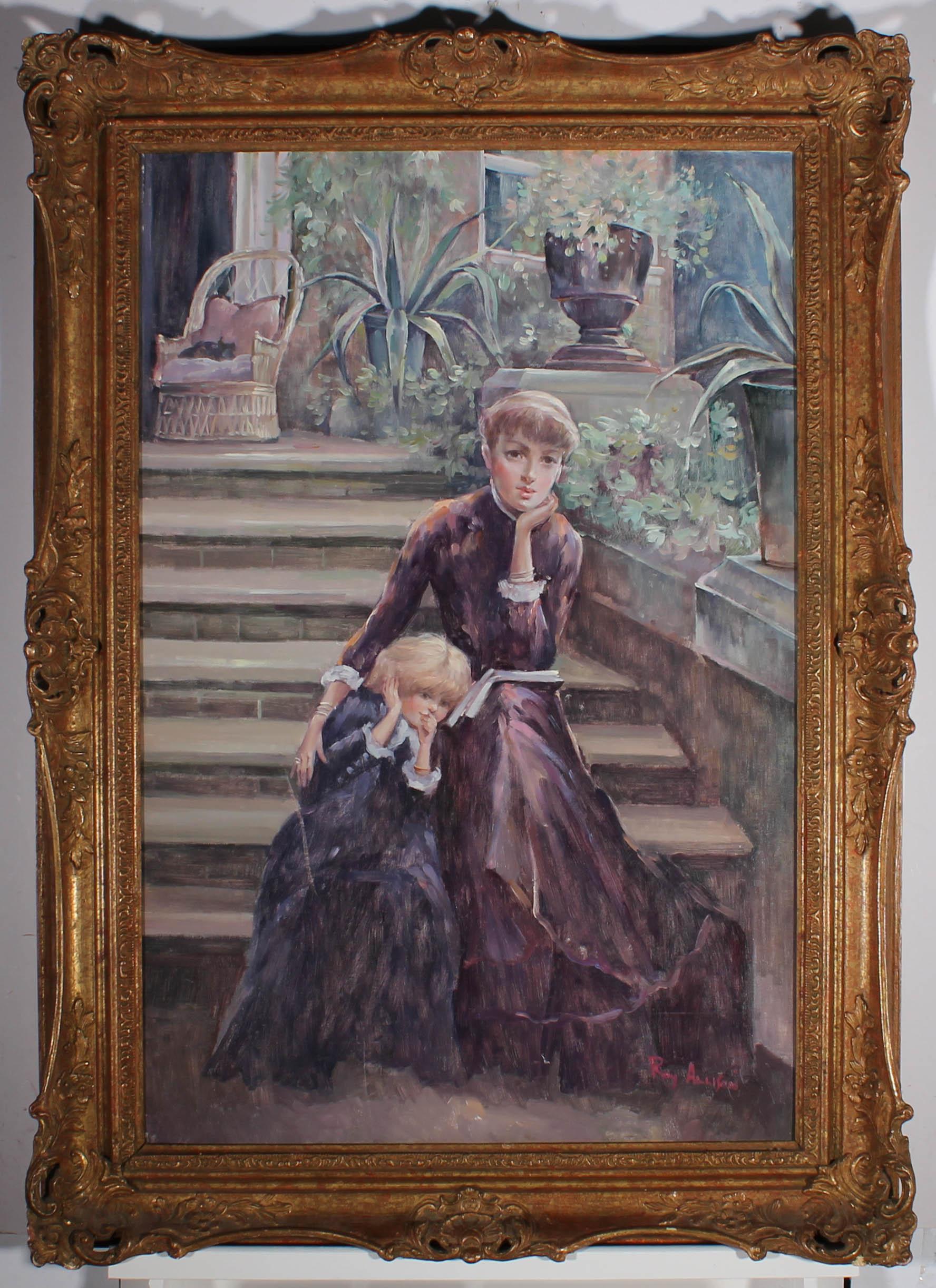 Roy Allison - 20th Century Oil, Mother And Child On The Steps 1