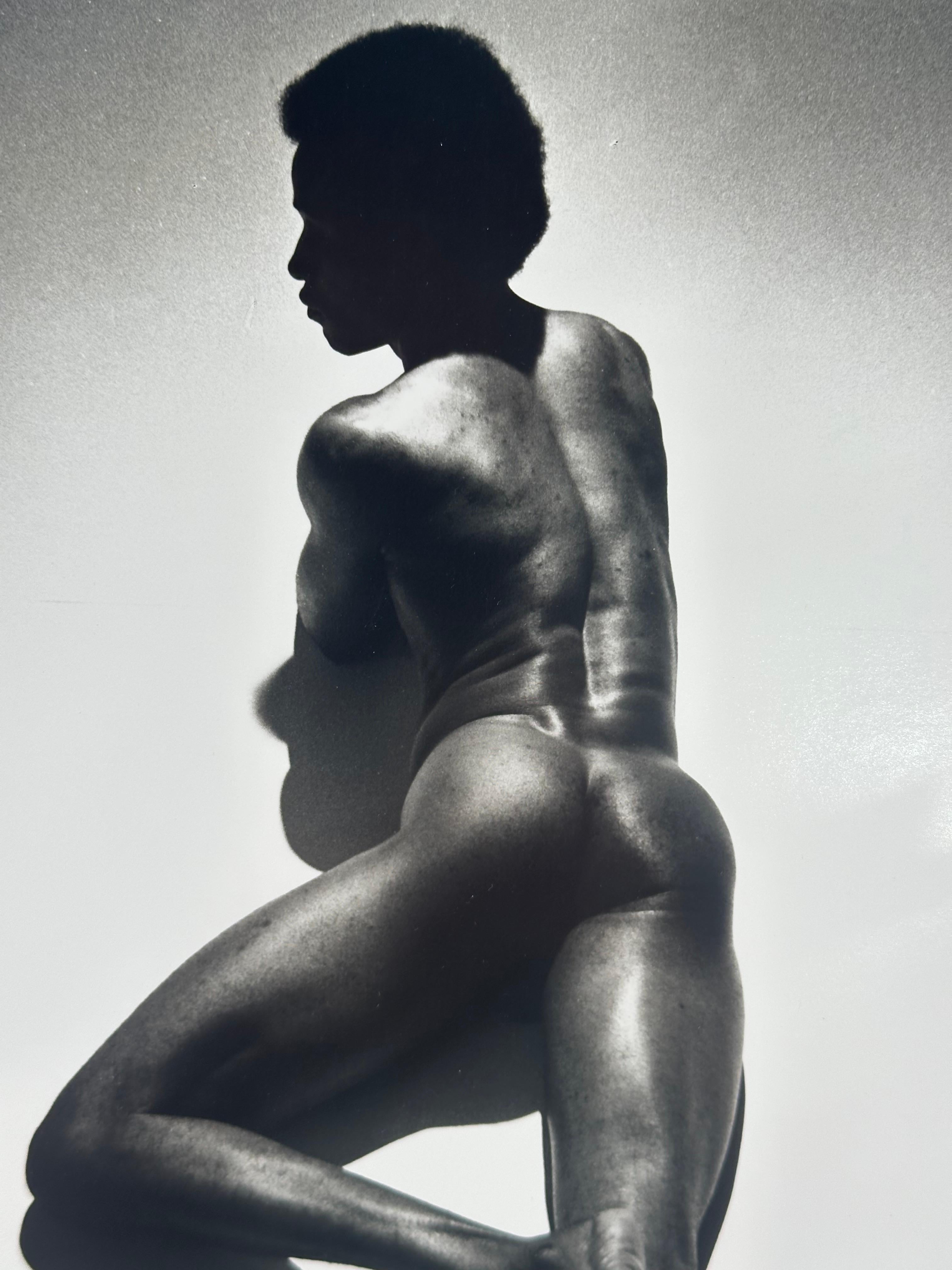 Portrait of Black Dancer (male nude) - Realist Photograph by Roy Blakey