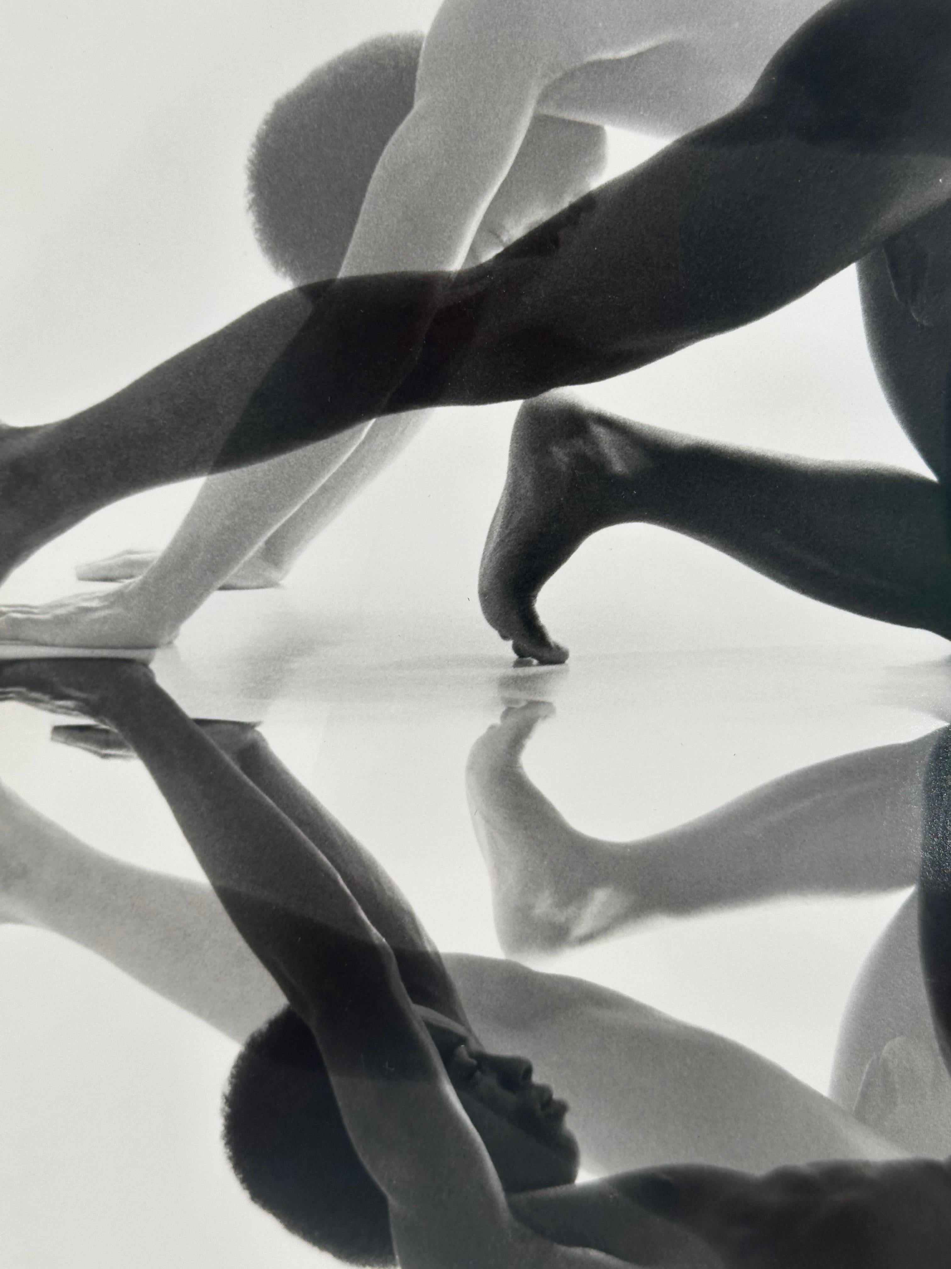 Portrait of Ron Dennis (male nude dancer) original A Chorus Line cast member - Gray Black and White Photograph by Roy Blakey