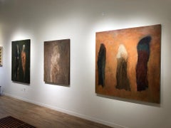 Figure: un / oil and alkyd on linen over wood panel. Neutral monochrome