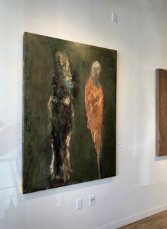 Figures: deux / oil and alkyd on linen over wood panel.