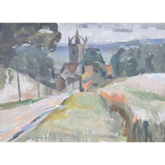 Vintage Roy Carnon: 'All Hallows Church, Tillington, near Petworth' oil painting
