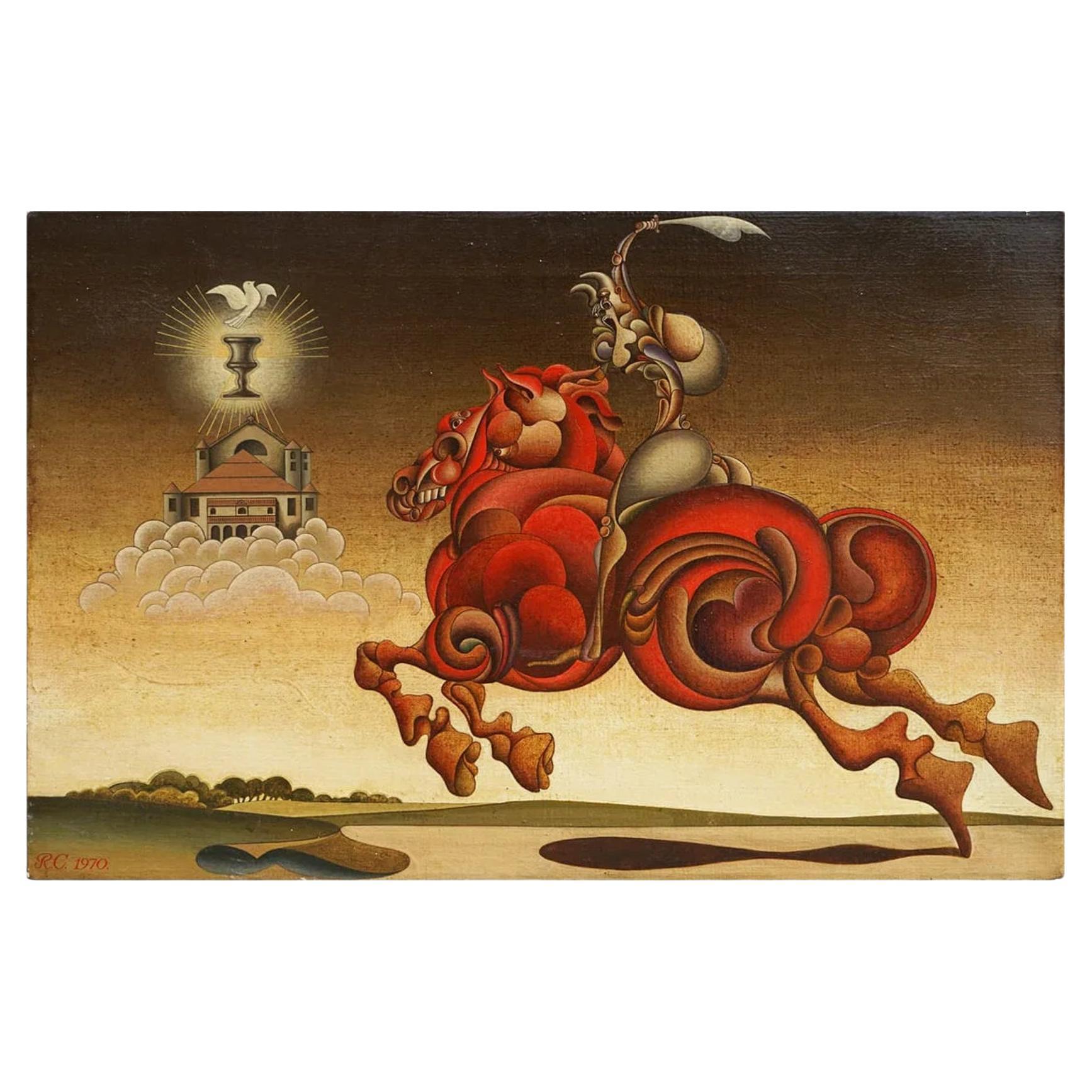 Roy Carruthers, Four Horsemen of the Apocalypse I: War, 1971, Monumental Oil on For Sale