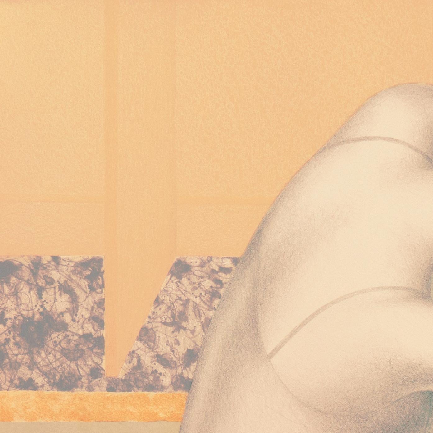 'Woman Sleeping', New York, London, San Francisco Museum of Fine Arts,  SFMOMA - Orange Interior Print by Roy Carruthers