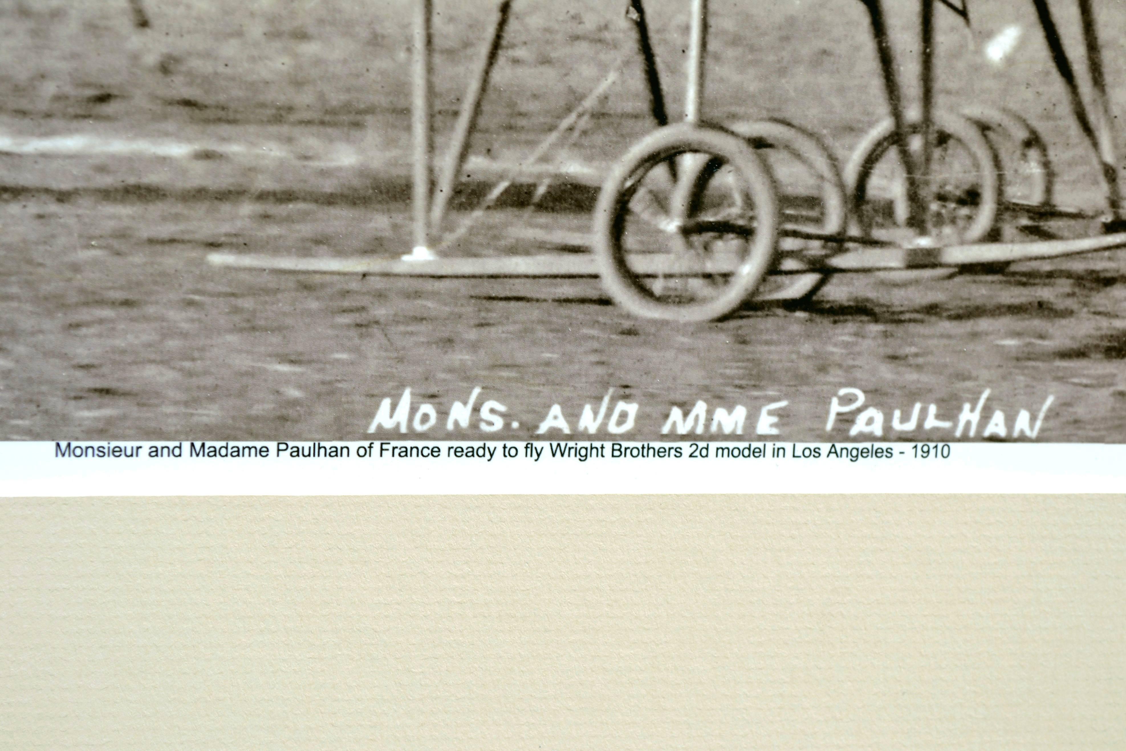 Monsieur - Madame Paulhan Fly a Farman Airship 1910 Los Angeles Int. Air Show  - Realist Photograph by Roy Christian