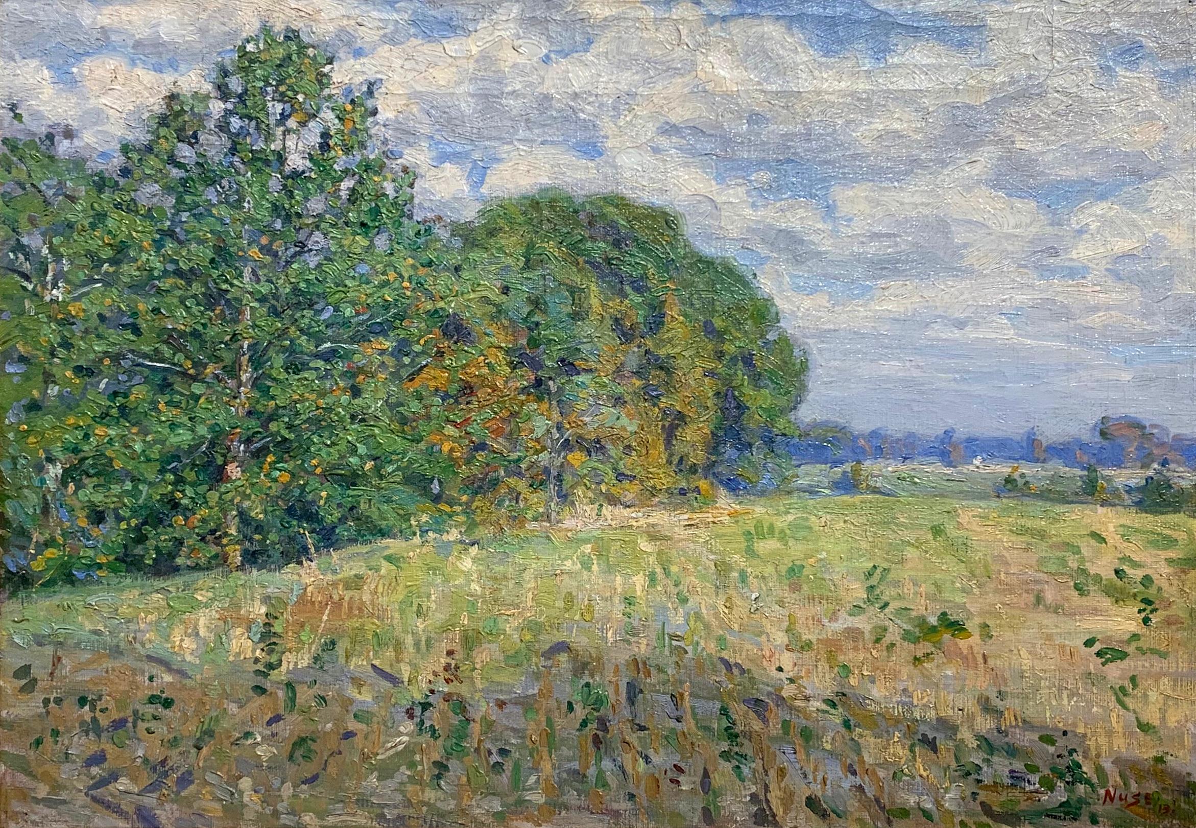 Roy Cleveland Nuse Landscape Painting - Meadow in Spring, Pennsylvania Impressionist Landscape, Oil on Canvas