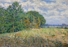 Antique Meadow in Spring, Pennsylvania Impressionist Landscape, Oil on Canvas