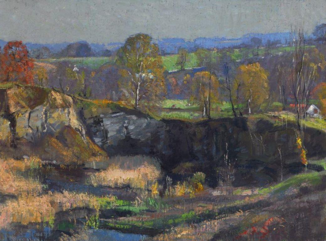 Roy Cleveland Nuse Landscape Painting - The Quarry, Autumn