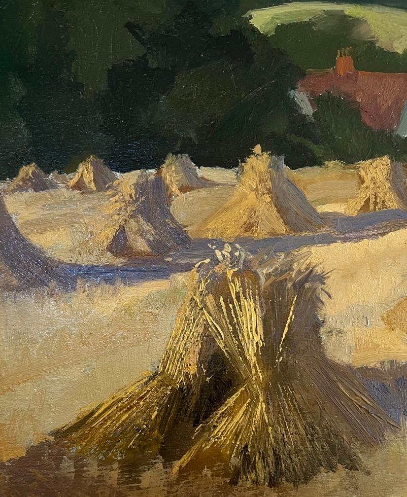 Roy Connelly, artista británico contemporáneo, Paisaje con espigas de trigo en venta 3