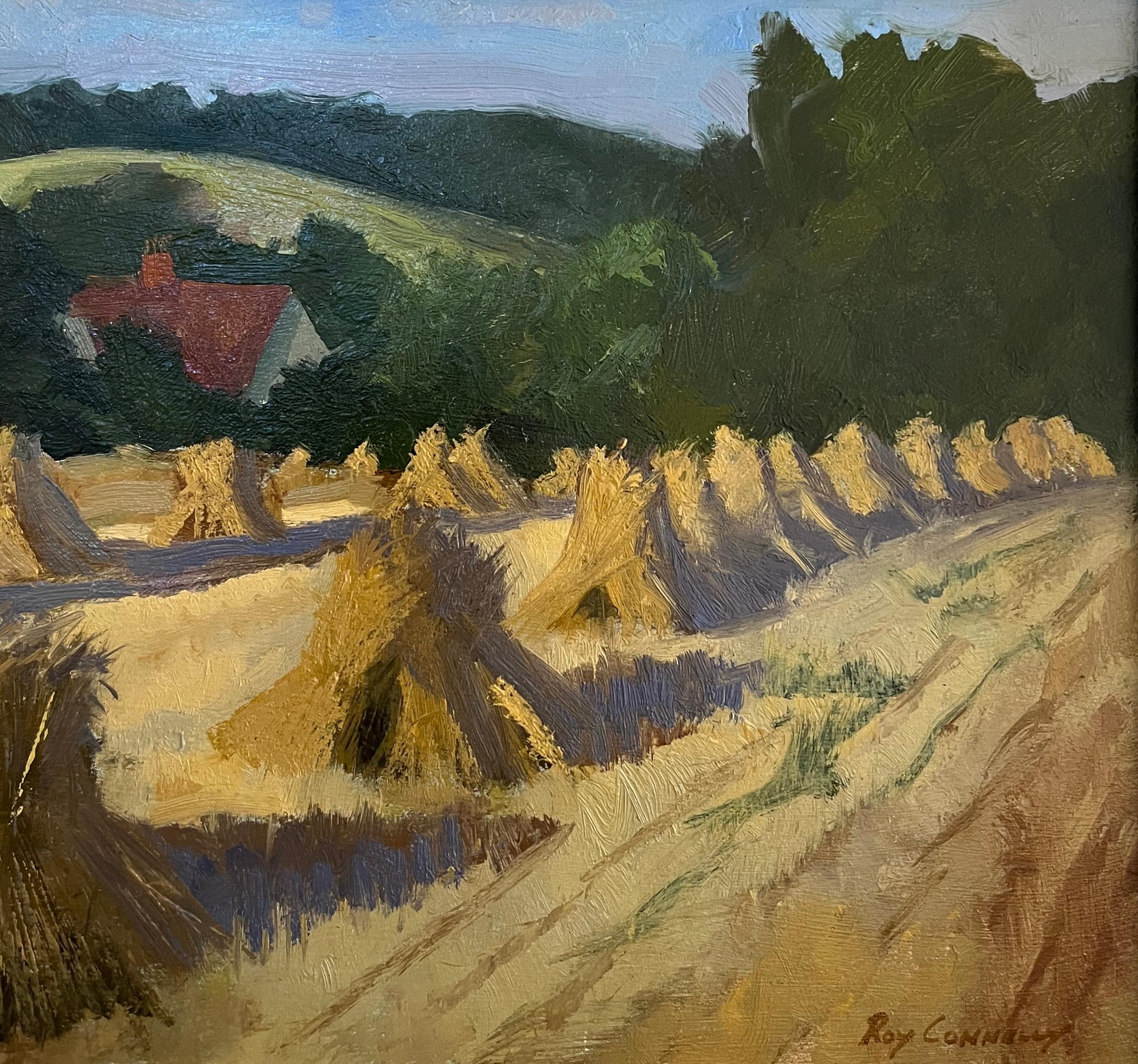 Roy Connelly, artista británico contemporáneo, Paisaje con espigas de trigo en venta 4