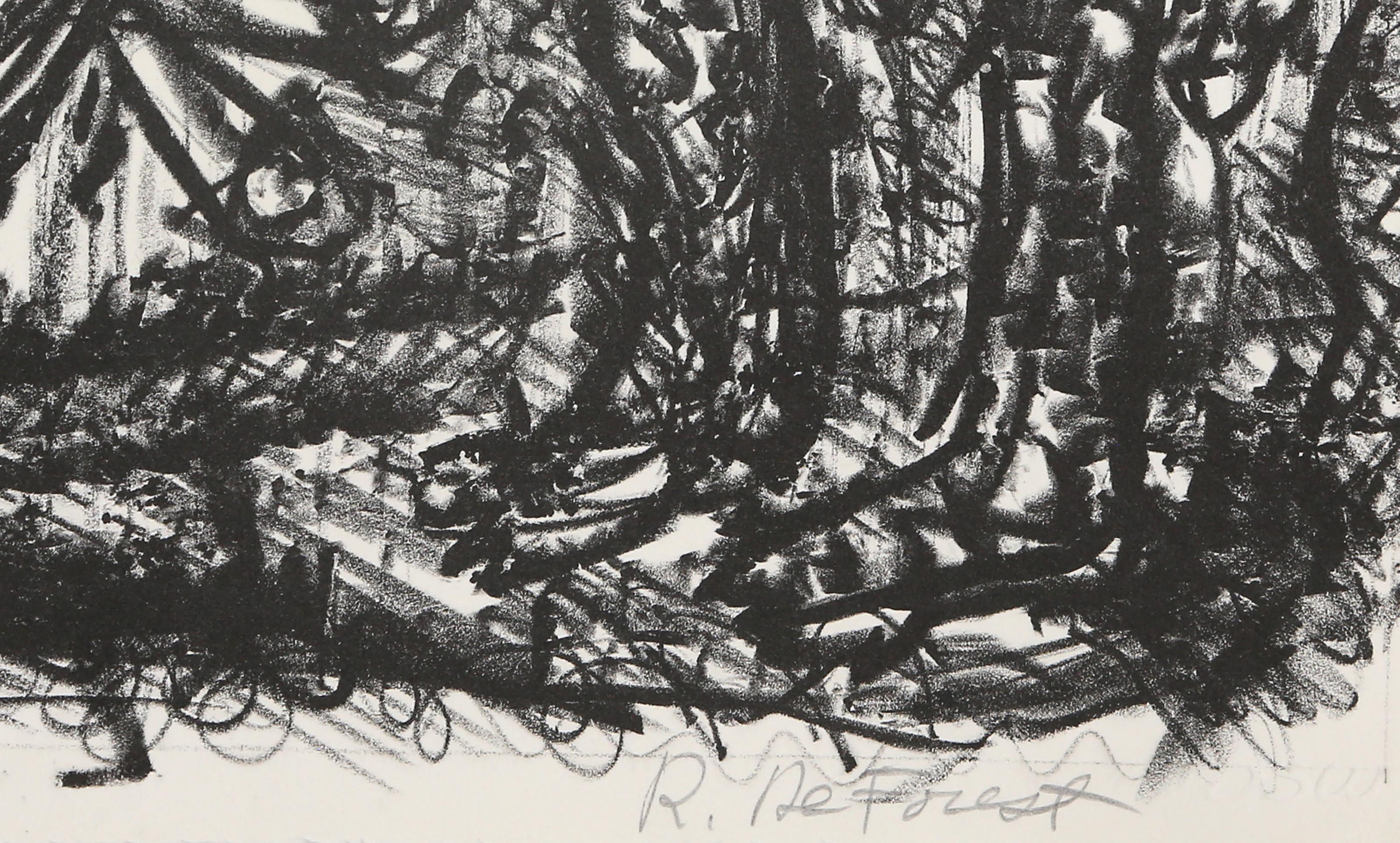 Dogs at Campfire, Surrealist Lithograph by Roy De Forest For Sale 3