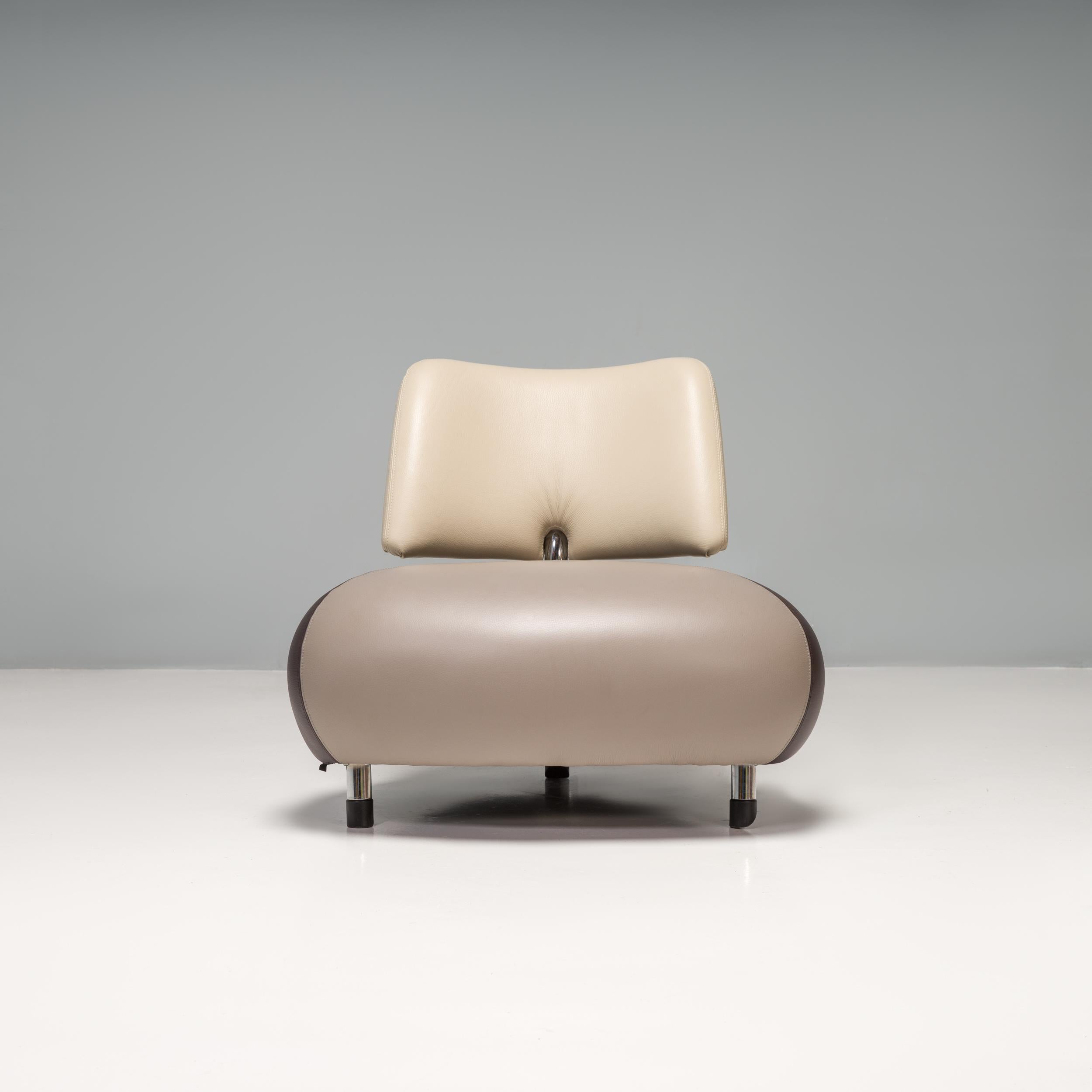 Roy de Scheemaker for Leolux Grey Leather Pallone Armchair 4