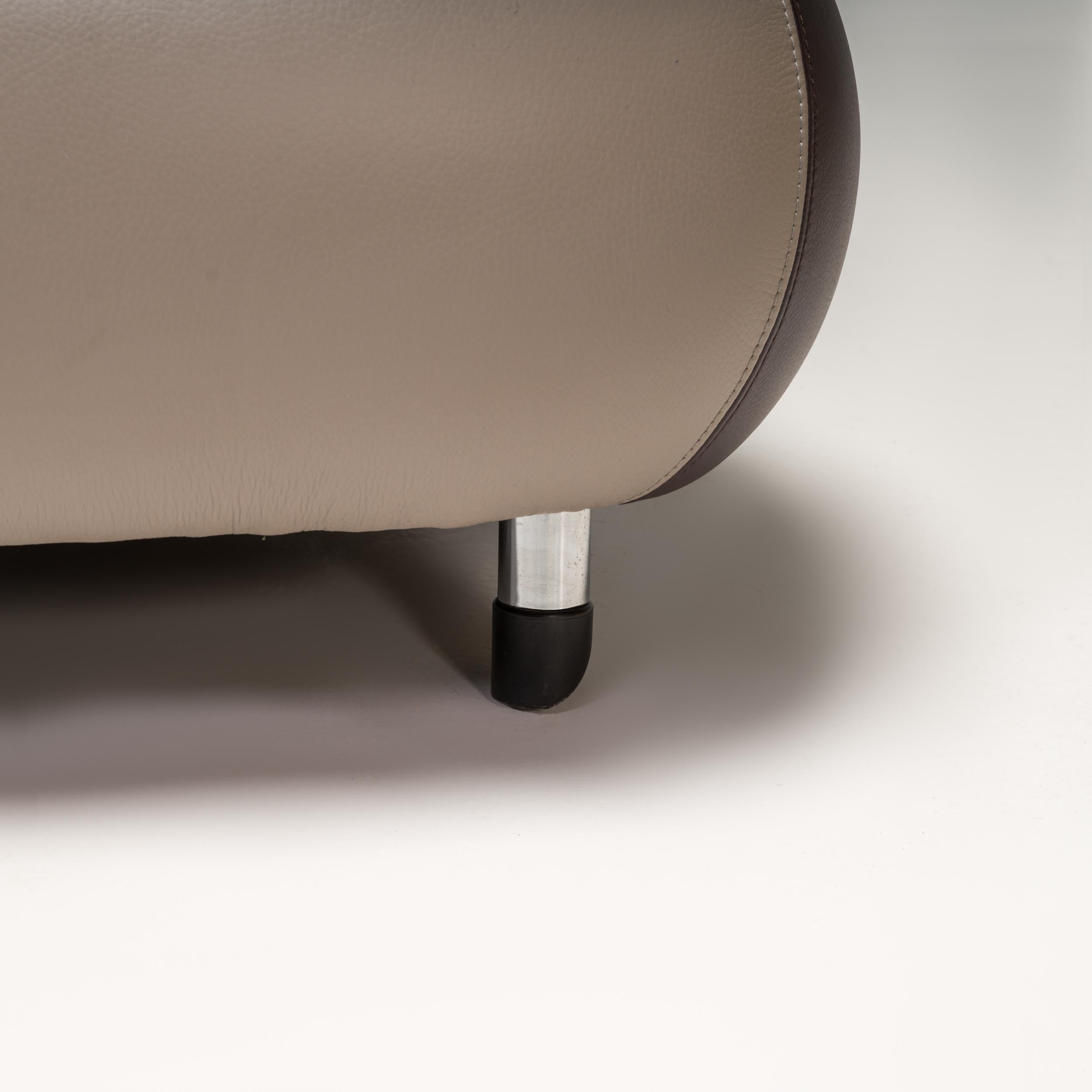 Roy de Scheemaker for Leolux Grey Leather Pallone Armchair In Good Condition In Basildon, London
