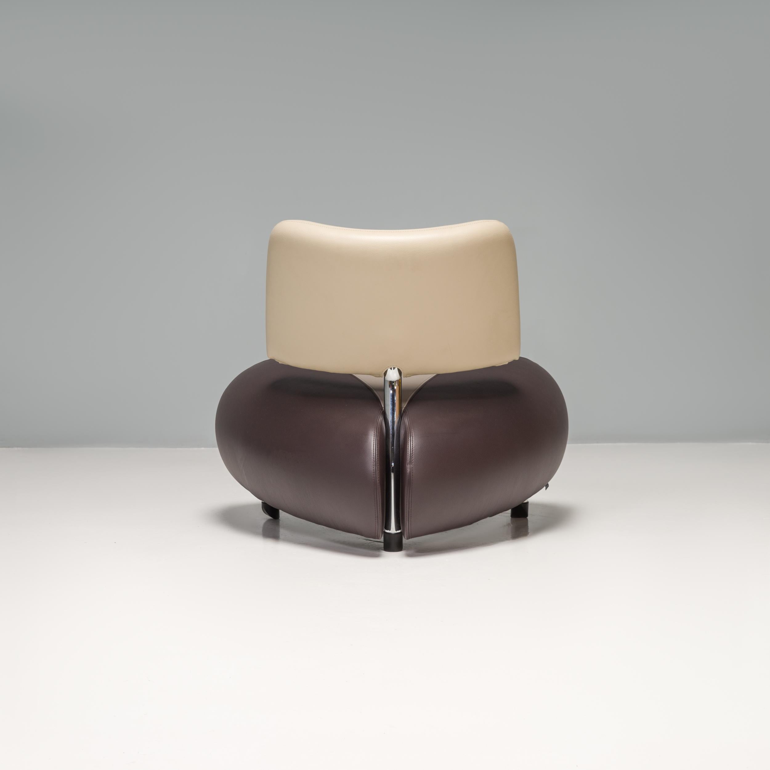 Roy de Scheemaker for Leolux Grey Leather Pallone Armchair 1