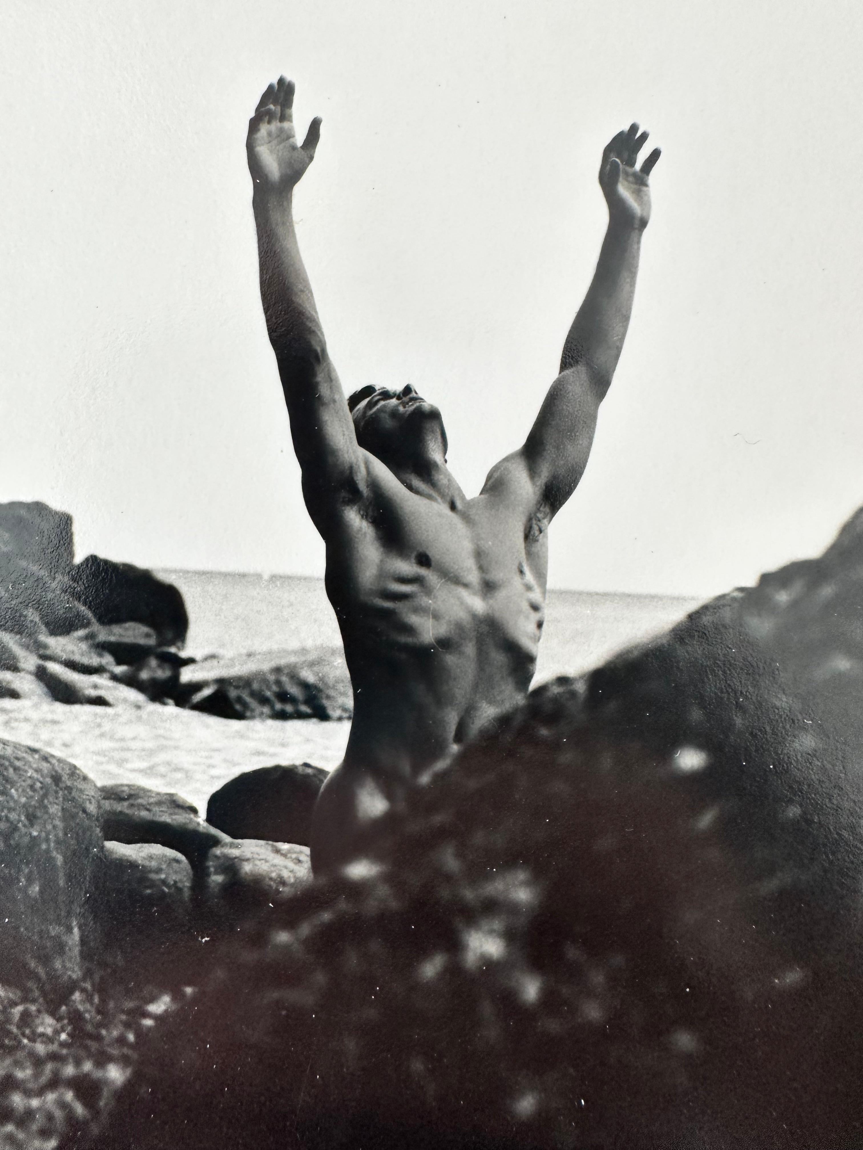 Male Nude Beach Study - Realist Photograph by Roy Dean