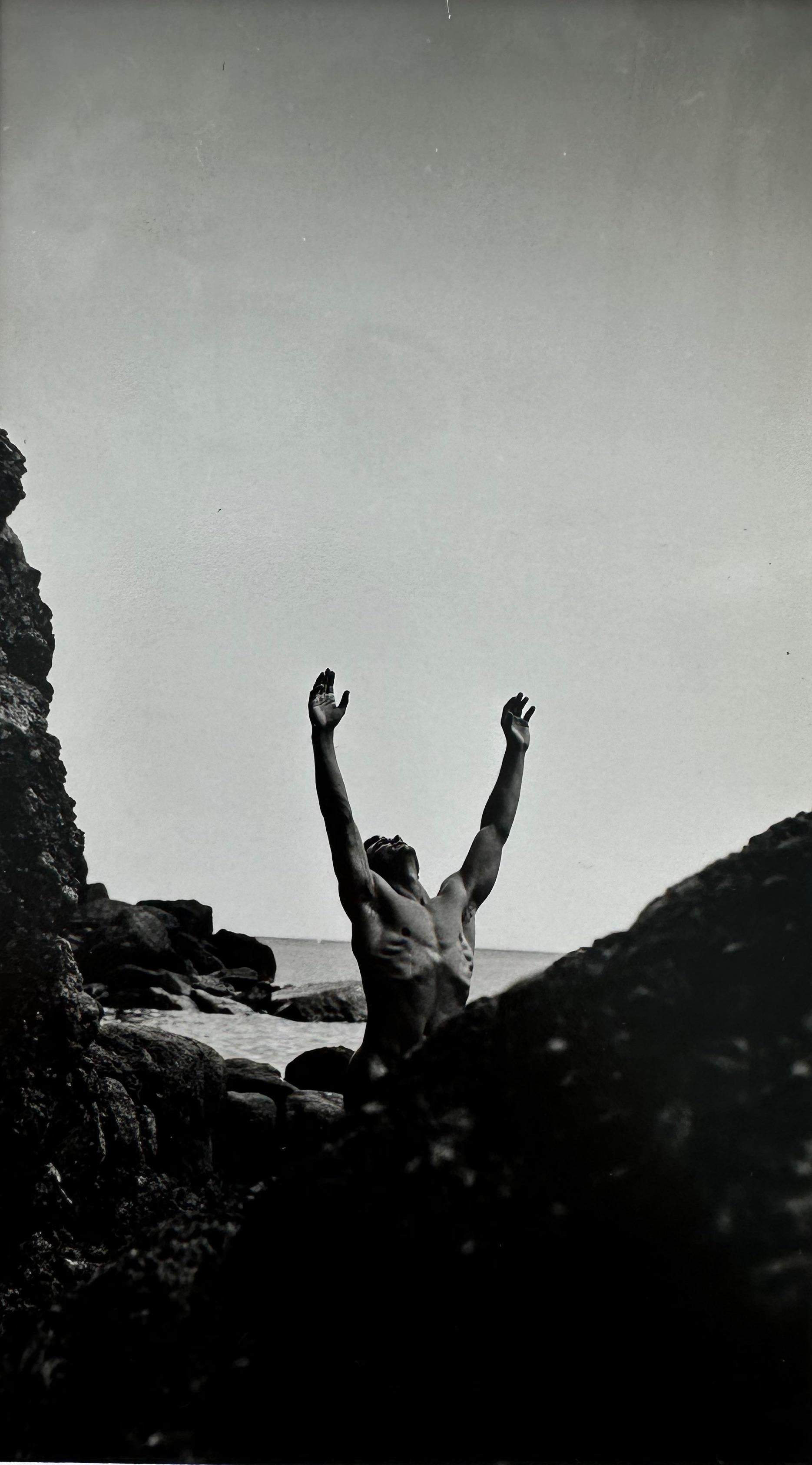 Roy Dean Black and White Photograph - Male Nude Beach Study