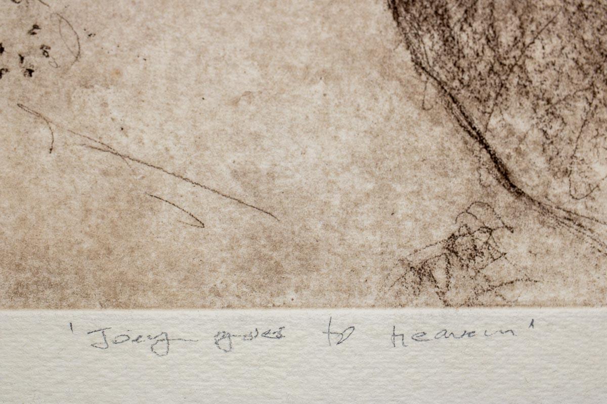 Boceto para Joey's Gone to Heaven II - bodegón, firmado a mano, Roy Fairchild en venta 2