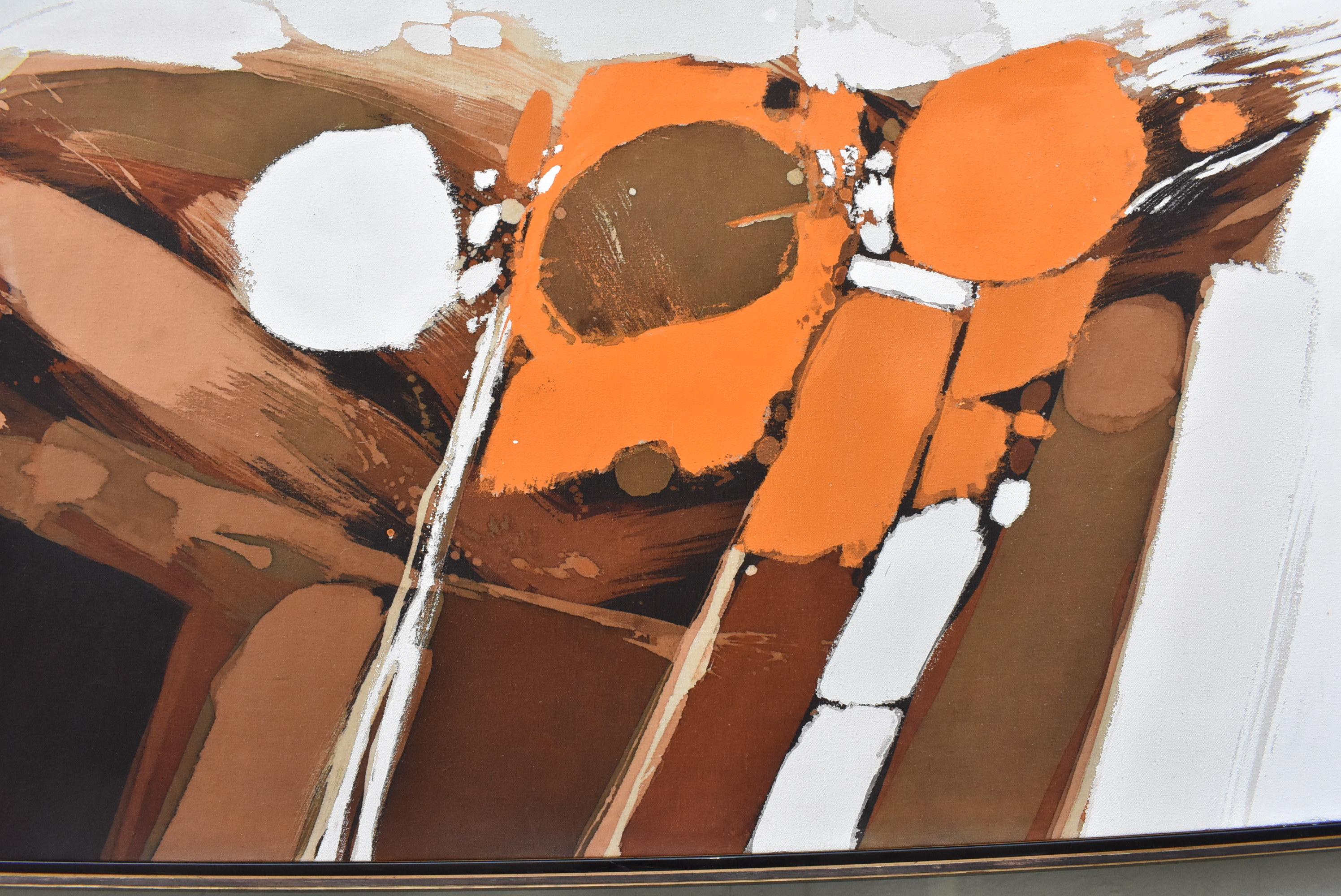 Abstraktes Ölgemälde auf Leinwand von Roy Fleming, 1974 (Farbe) im Angebot